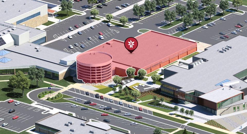 Overhead view of Bookstore location in building